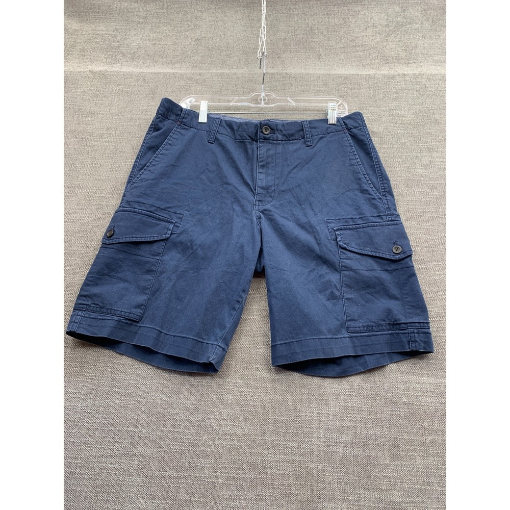Chaps Cargo Shorts Mens 33 Navy Blue Cotton Stretch Mid Rise Mid Rise Hiking